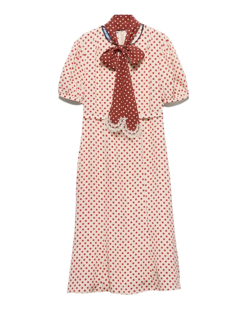 Prada polka-dot marocain dress - Nude Nude