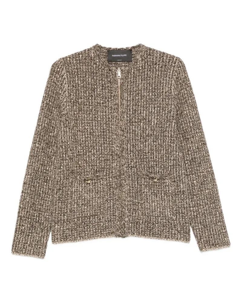 Fabiana Filippi Jacke mit Pailletten - Braun Braun