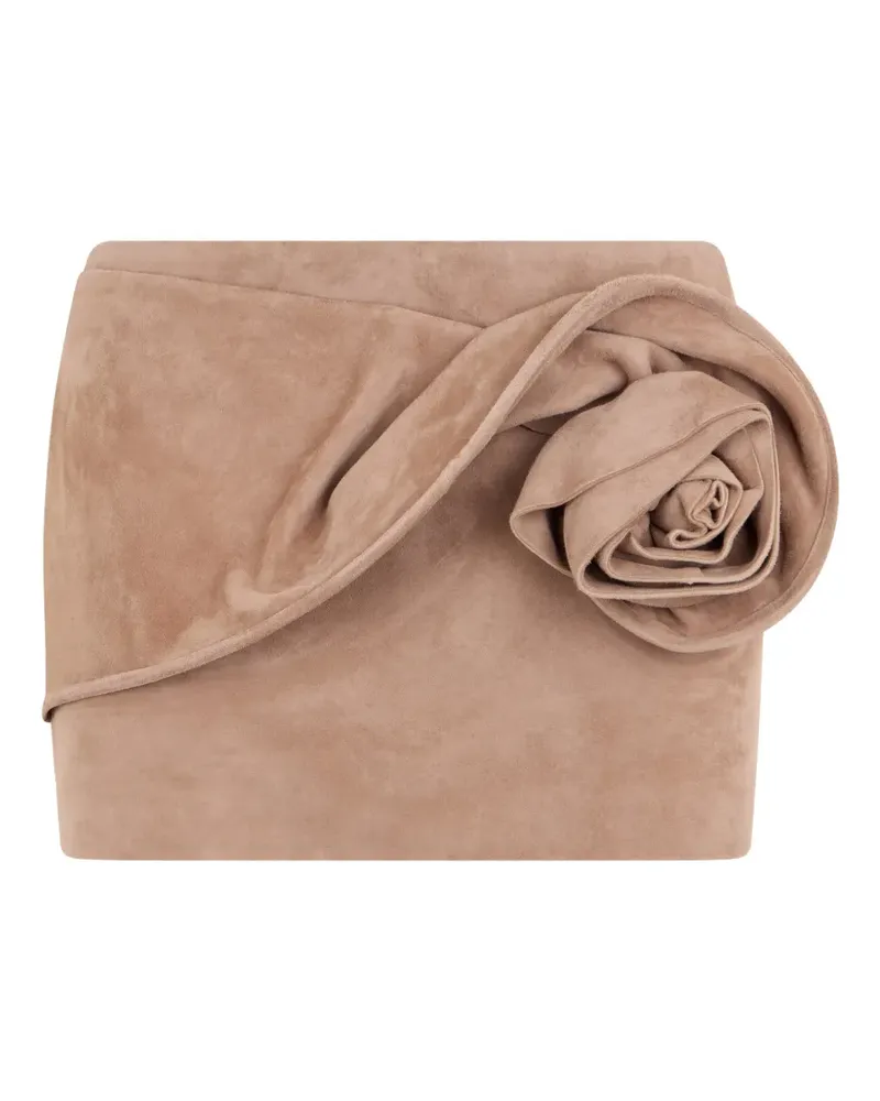 Magda Butrym rose-detail draped skirt - Nude Nude