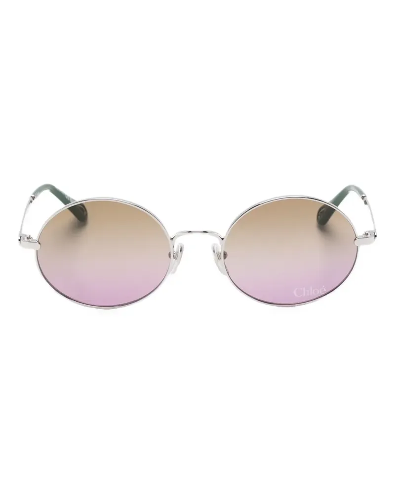 Chloé Sonnenbrille mit ovalem Gestell - Silber Silber