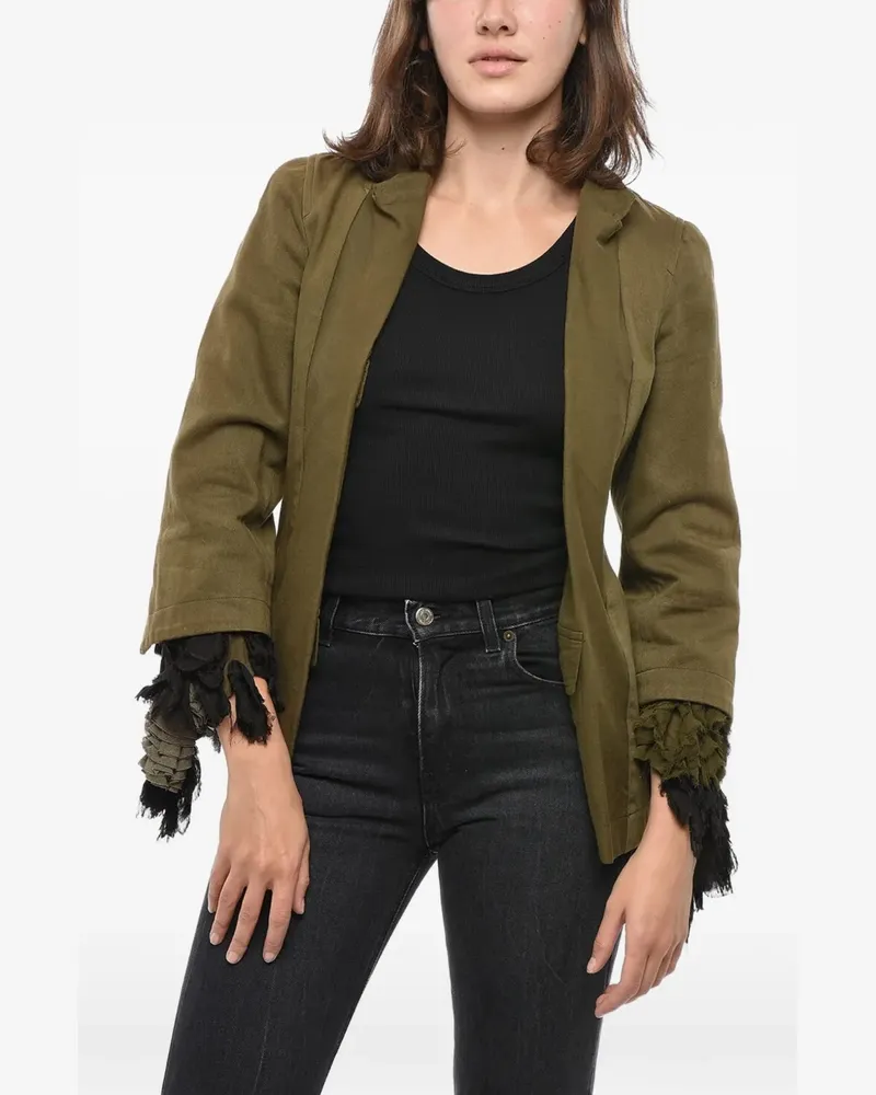 Comme des Garçons Einreihige Jacke mit Rüschenbündchen - Grün Grün