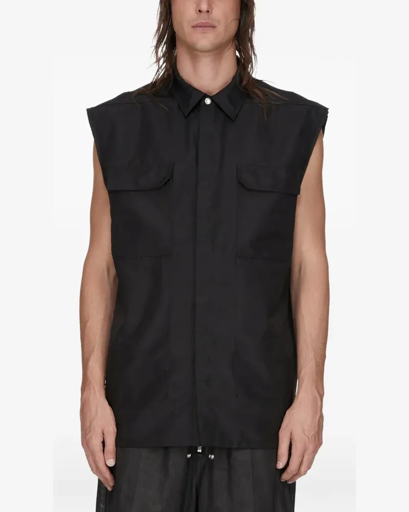 Rick Owens Jumbo Hemdjacke mit Tasche - Schwarz Schwarz