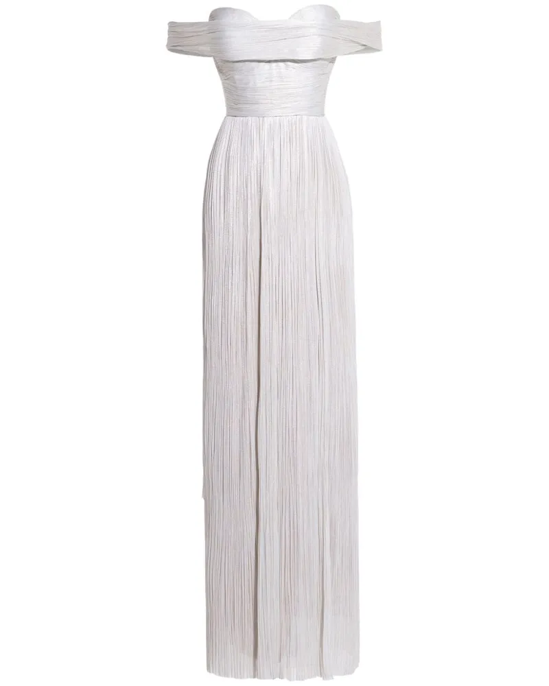 Maria Lucia Hohan Plissiertes Theia Abendkleid - Weiß Weiß