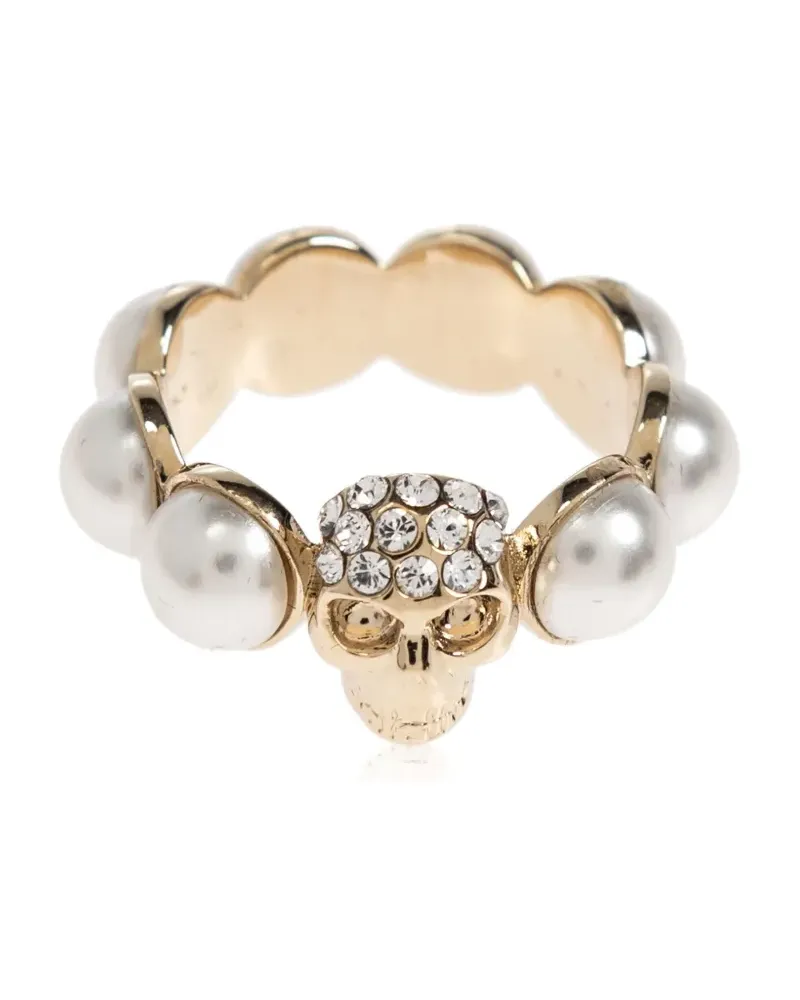 Alexander McQueen Ring mit Perlen - Gold Gold