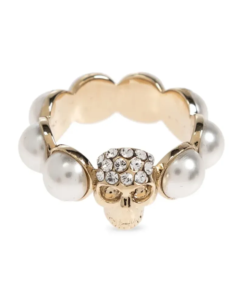 Alexander McQueen Ring mit Perlen - Gold Gold