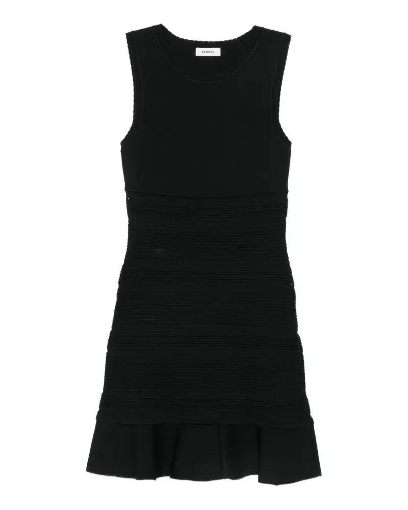Sandro Minikleid mit Volant - Schwarz Schwarz