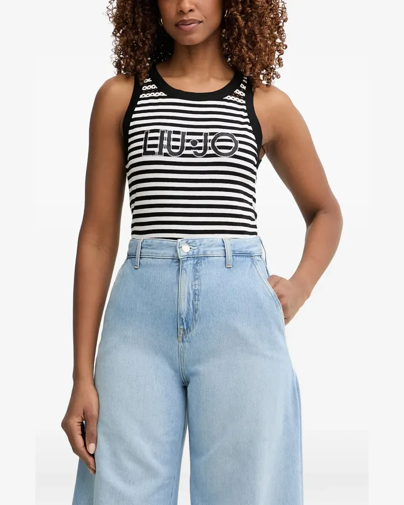 Liu Jo logo-embellished striped tank top - Weiß Weiß
