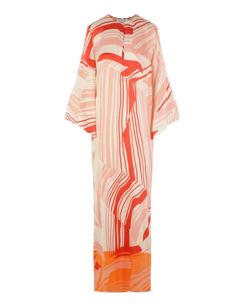 Raquel Diniz abstract-print silk dress - Nude Nude