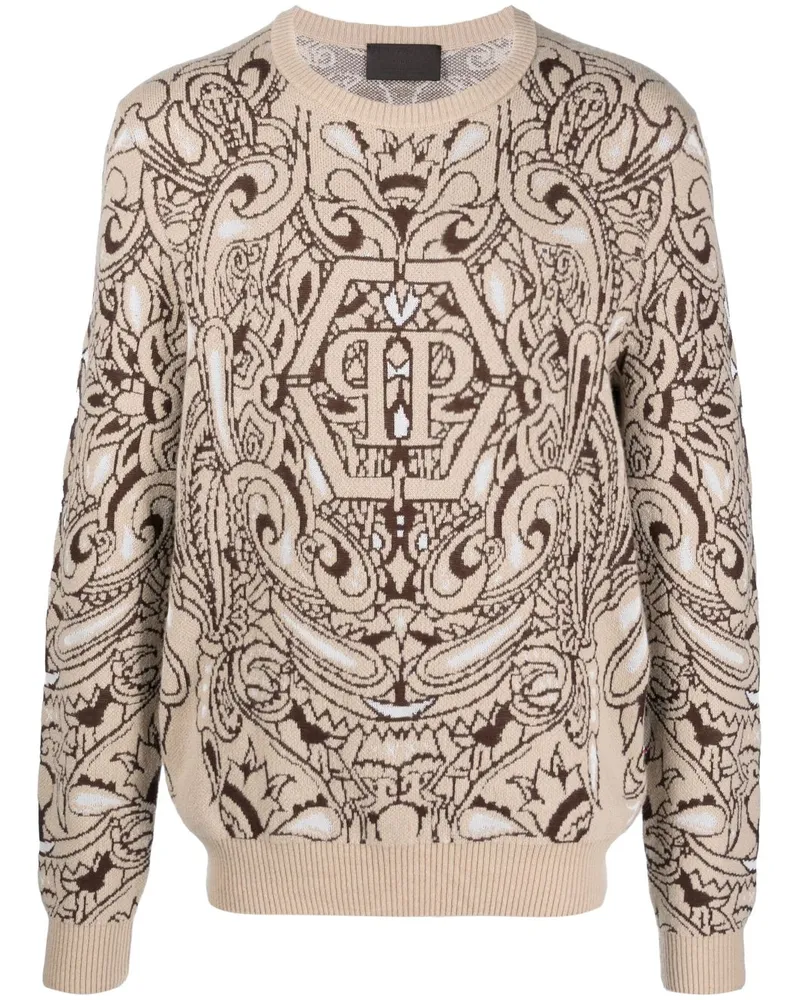 Philipp Plein Pullover mit Paisley-Print - Nude Nude