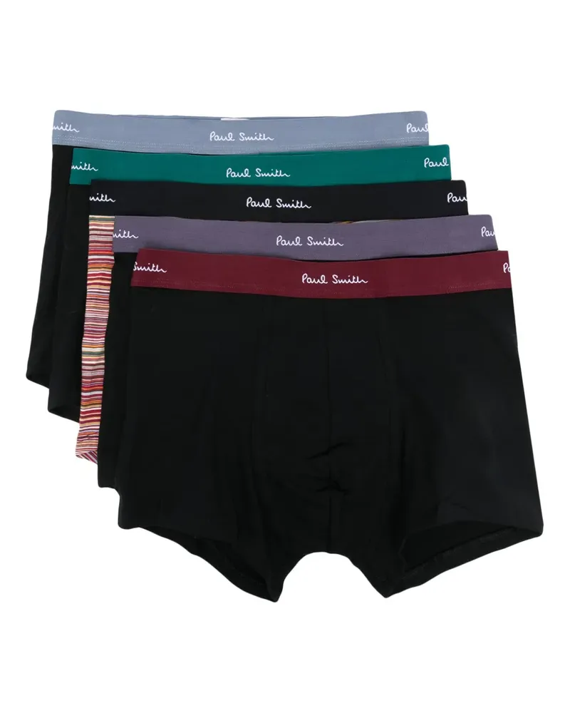Paul Smith 5er-Set Boxershorts mit Logo-Bund - Schwarz Schwarz