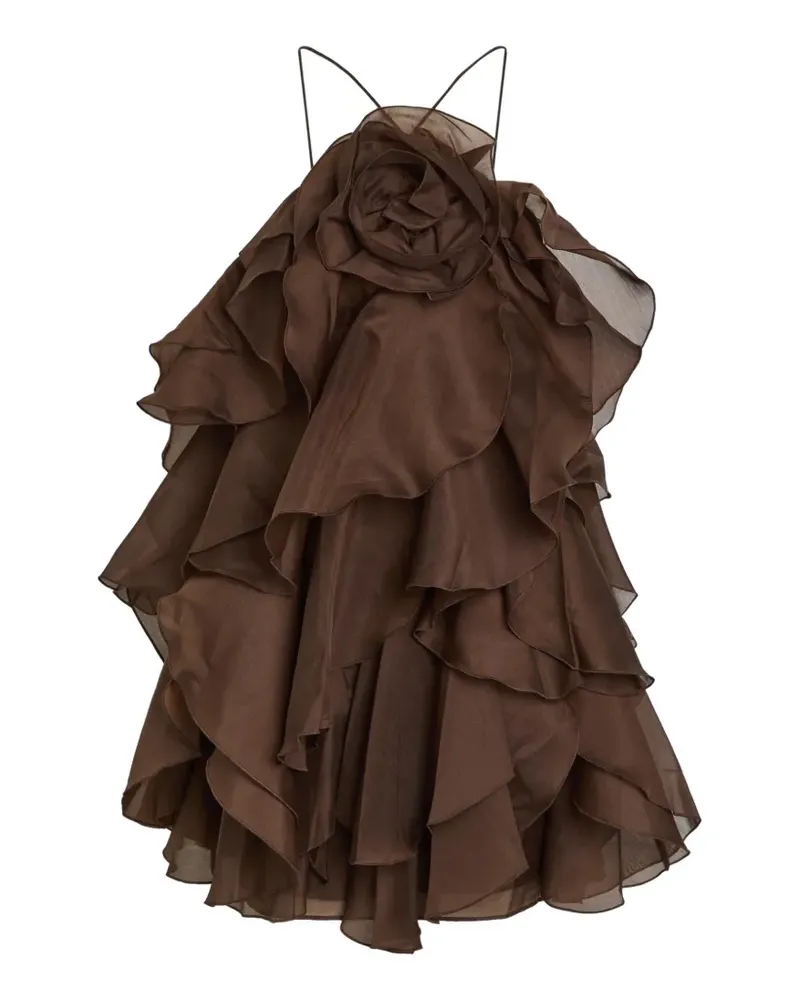 Aje. Gerüschtes Pandorea Minikleid - Braun Braun