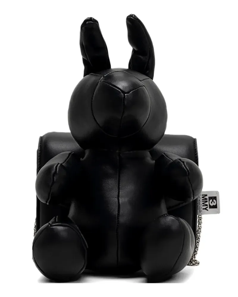 MIHARAYASUHIRO Dolls Rabbit leather shoulder bag - Schwarz Schwarz