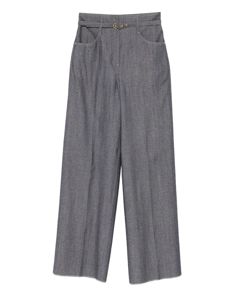 AGNONA Gerade Hose mit Gürtel - Grau Grau