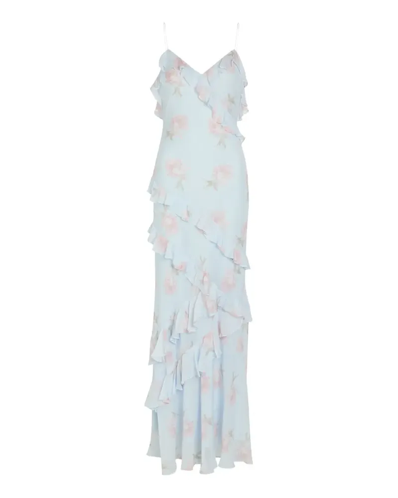 LoveShackFancy Rialto floral-pattern maxi dress - Blau Blau