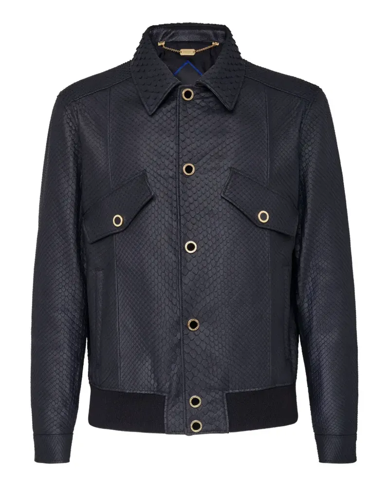 Billionaire Klassische Lederjacke - Schwarz Schwarz