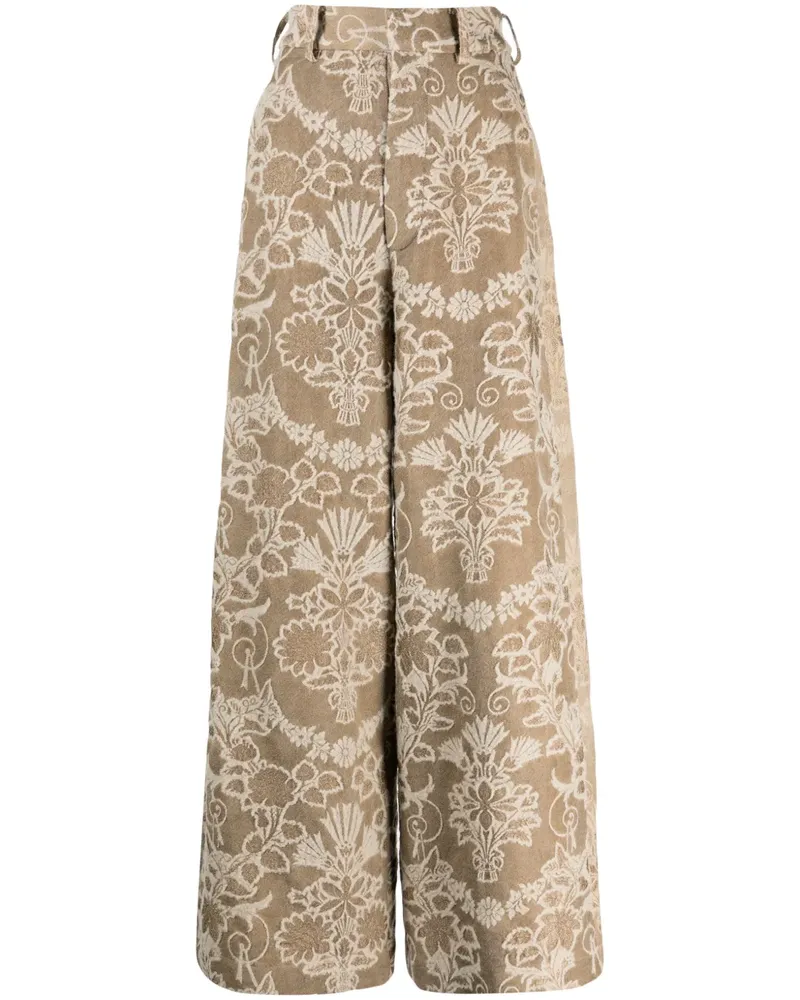 Uma Wang Weite Jacquard-Hose - Braun Braun
