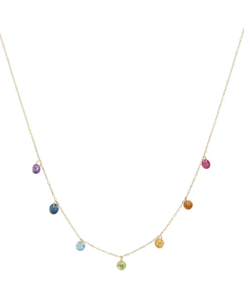 PERSEE 18kt Gelbgoldhalskette mit Edelsteinen Gold