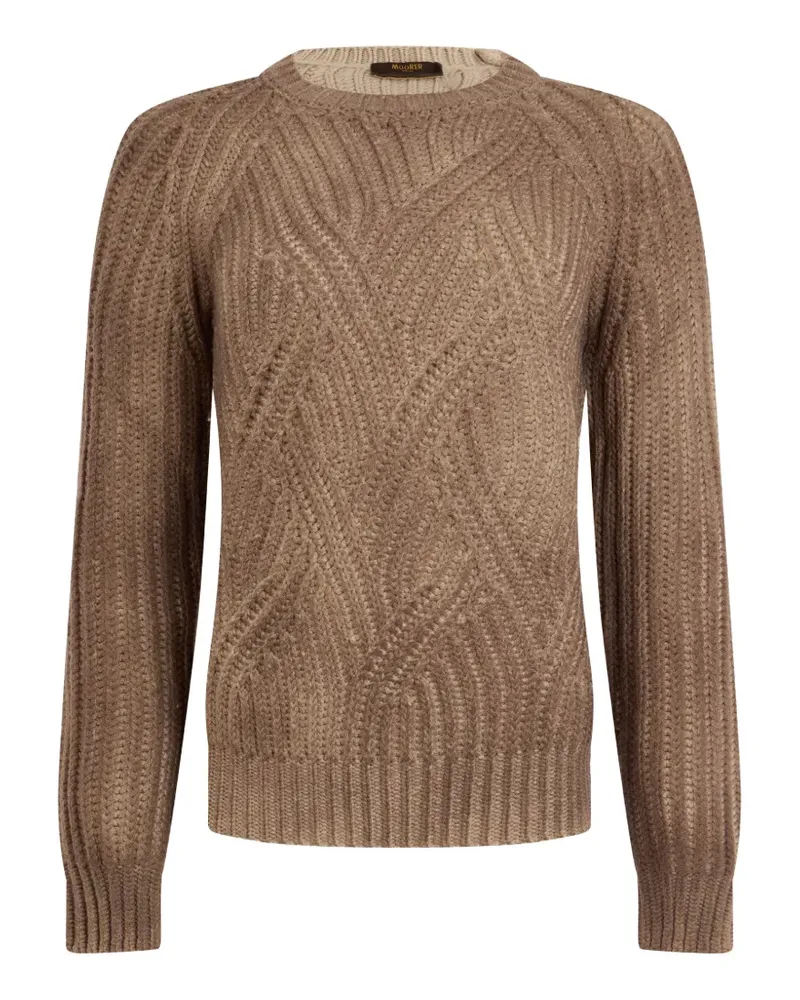 MOORER Dodecaltc cable-knit raglan-sleeve sweater - Braun Braun