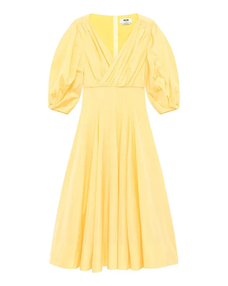 MSGM Midikleid mit Ballonärmeln - Gelb Gelb