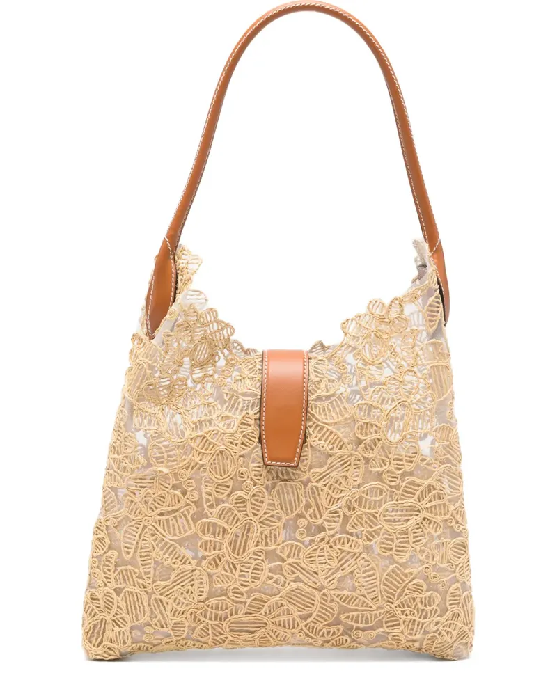 Ermanno Scervino floral-embroidered shoulder bag - Nude Nude