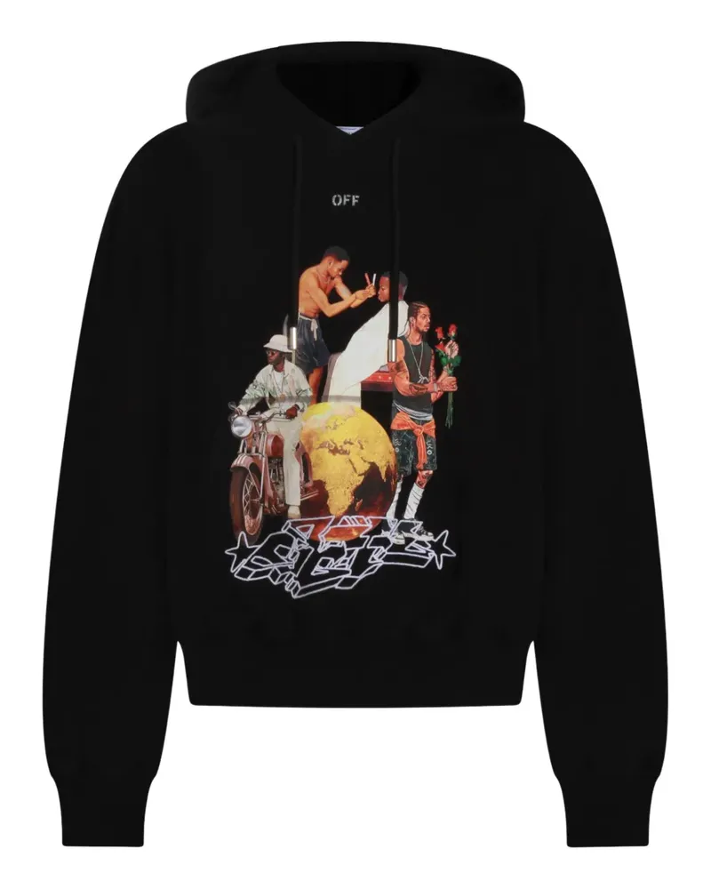 OFF-WHITE printed hoodie - Schwarz Schwarz