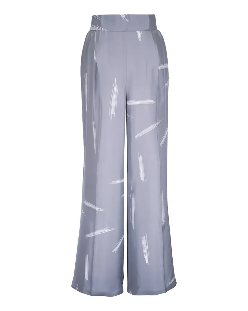 Kiton Palazzohose in Knitteroptik - Grau Grau