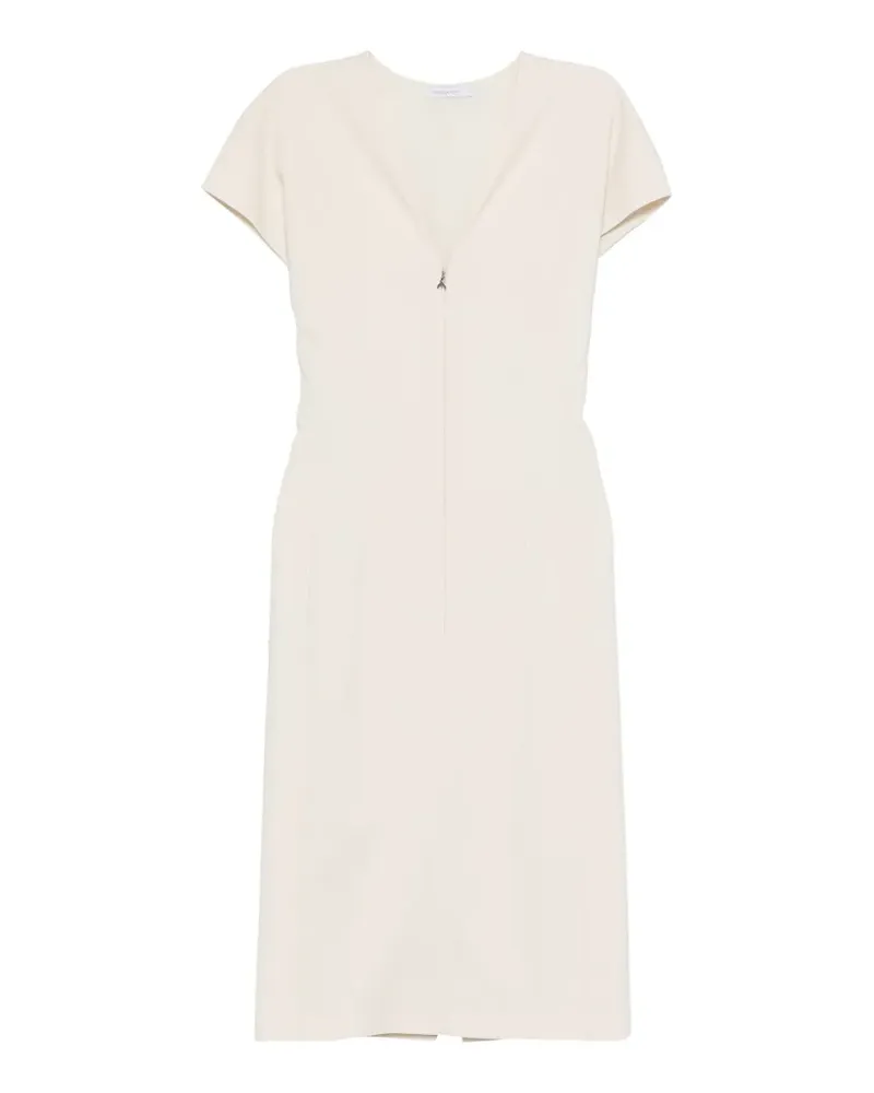 Patrizia Pepe Kleid mit V-Ausschnitt - Nude Nude