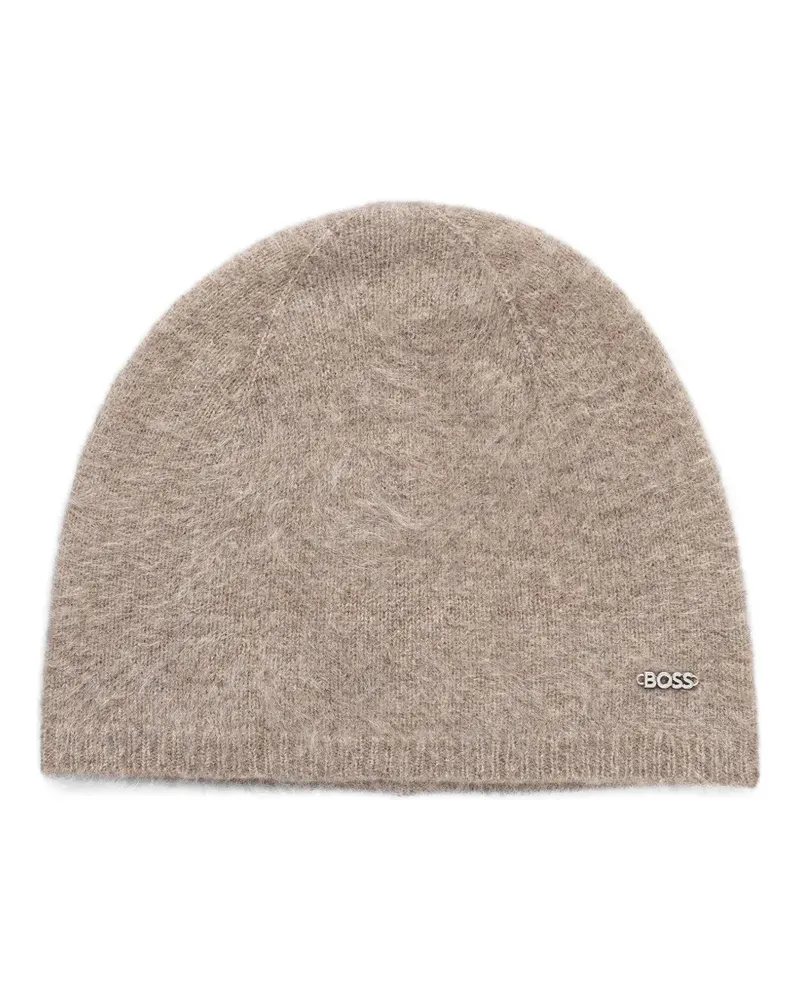 HUGO BOSS logo beanie hat - Braun Braun