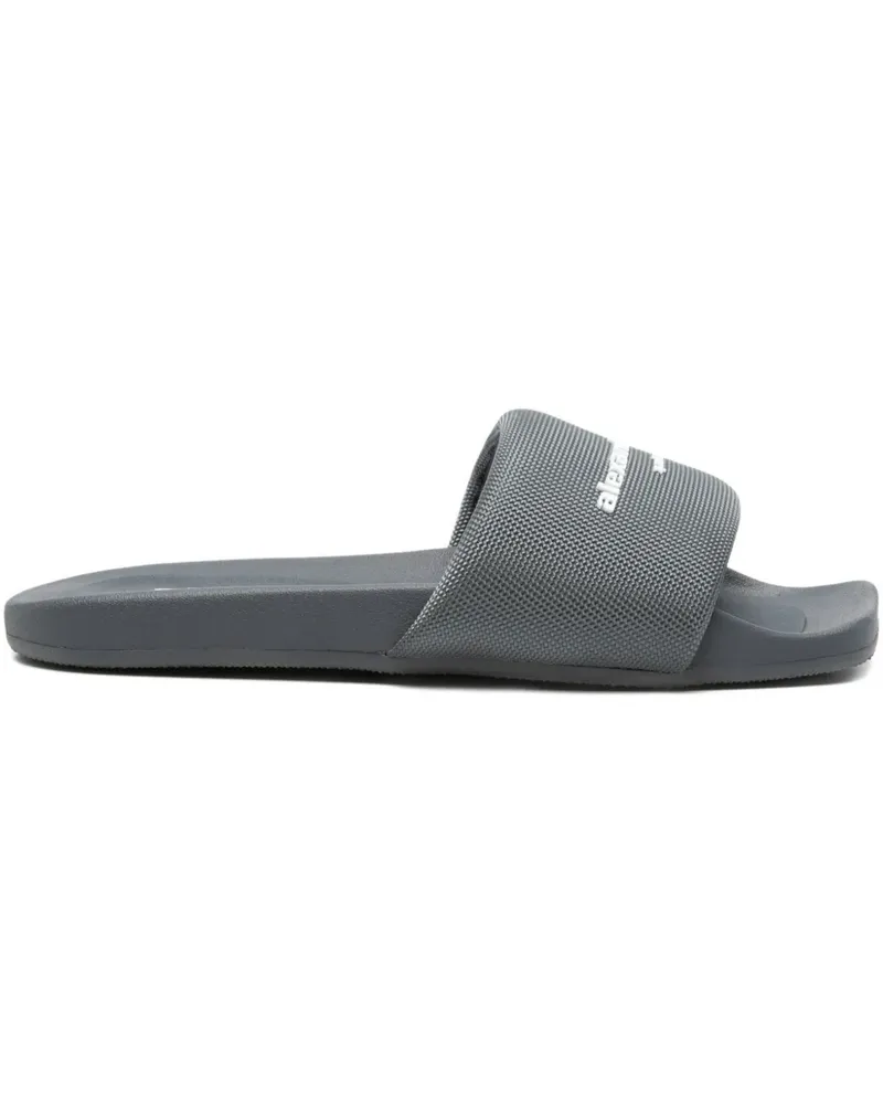 Alexander Wang logo strap slides - Grau Grau