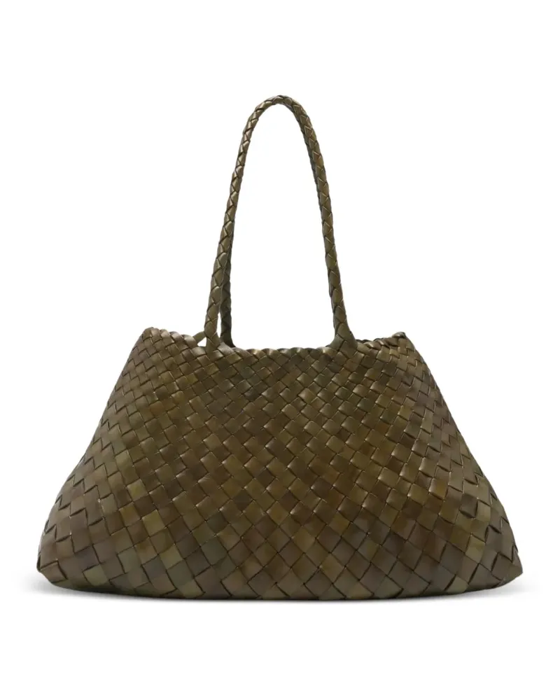 Dragon Diffusion large Santa Croce woven-design shoulder bag - Grün Grün
