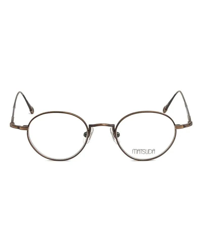 MATSUDA engraved round-frame glasses - Gold Gold