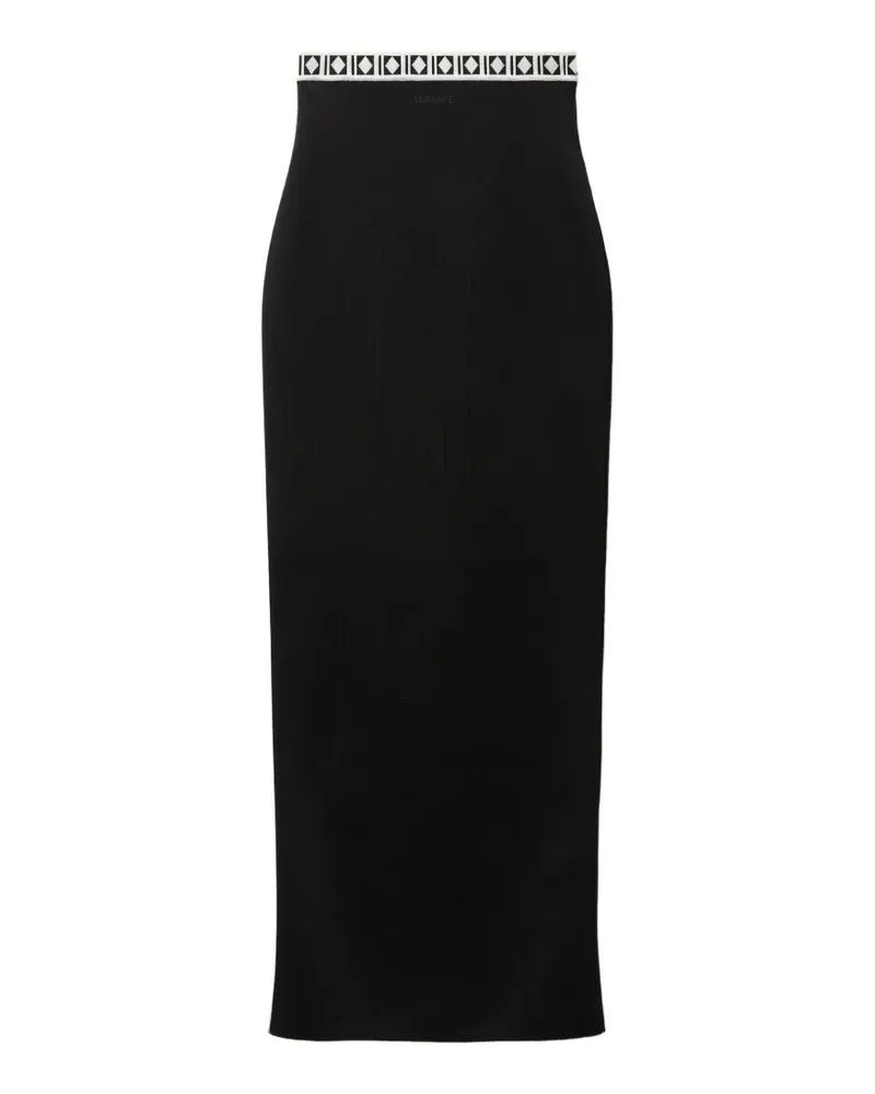 Versace Langer Rock aus Viskose-Jacquard - Schwarz Schwarz