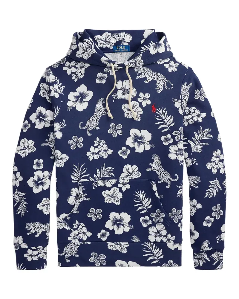 Ralph Lauren Hoodie mit tropischem Logo - Blau Blau
