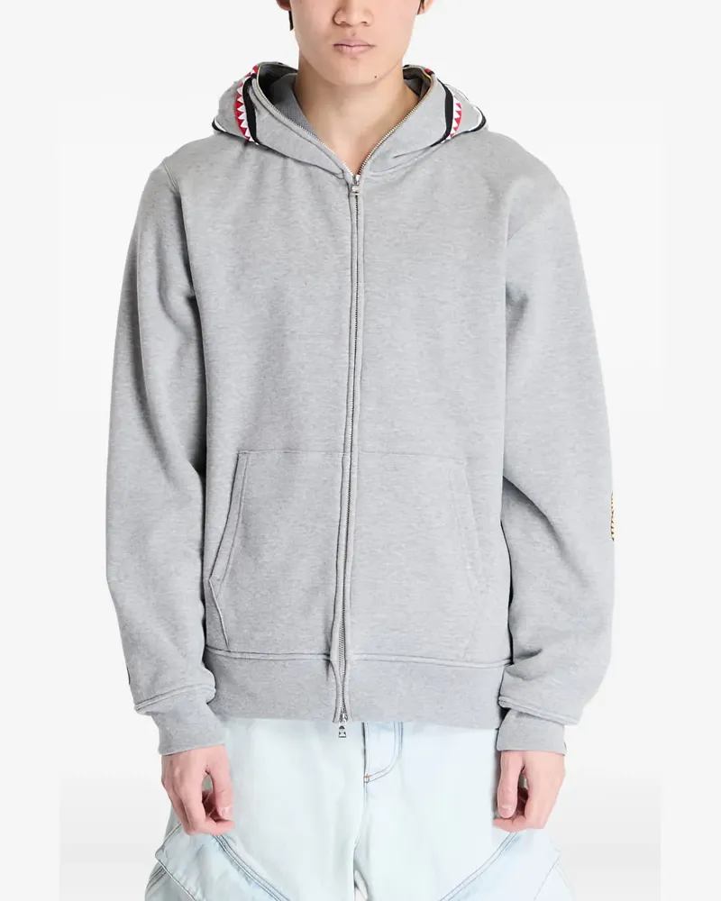 BAPE Kapuzenjacke mit Hai-Kapuze - Grau Grau