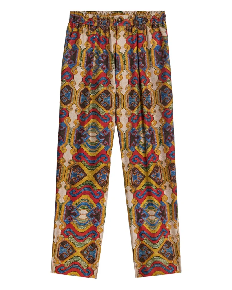 Pierre-Louis Mascia Fancy Seidenhose mit geometrischem Muster - Gelb Gelb