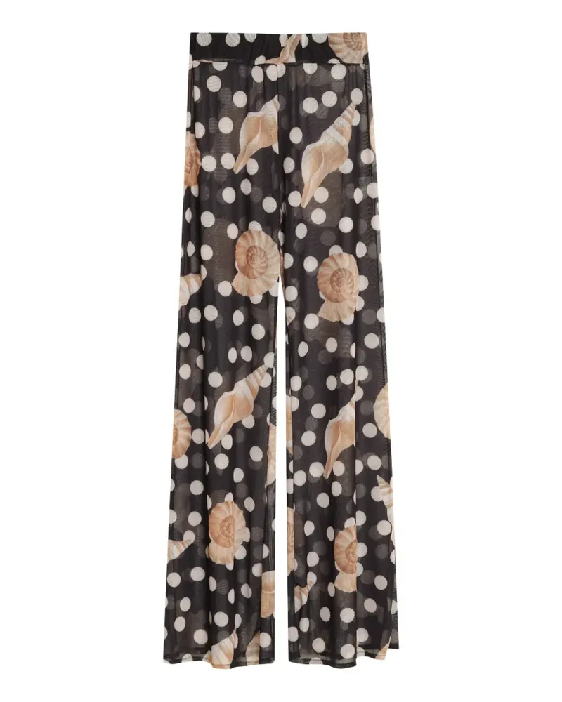 BRIGITTE Pois polka-dot seashell-print trousers - Schwarz Schwarz