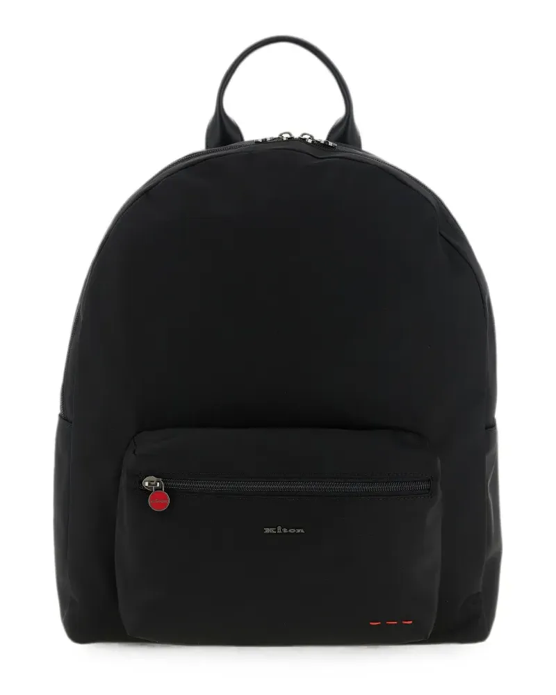 Kiton logo-plaque front-pocket backpack - Schwarz Schwarz