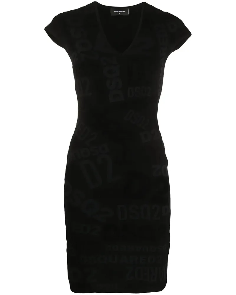 Dsquared2 Kleid mit Logo - Schwarz Schwarz