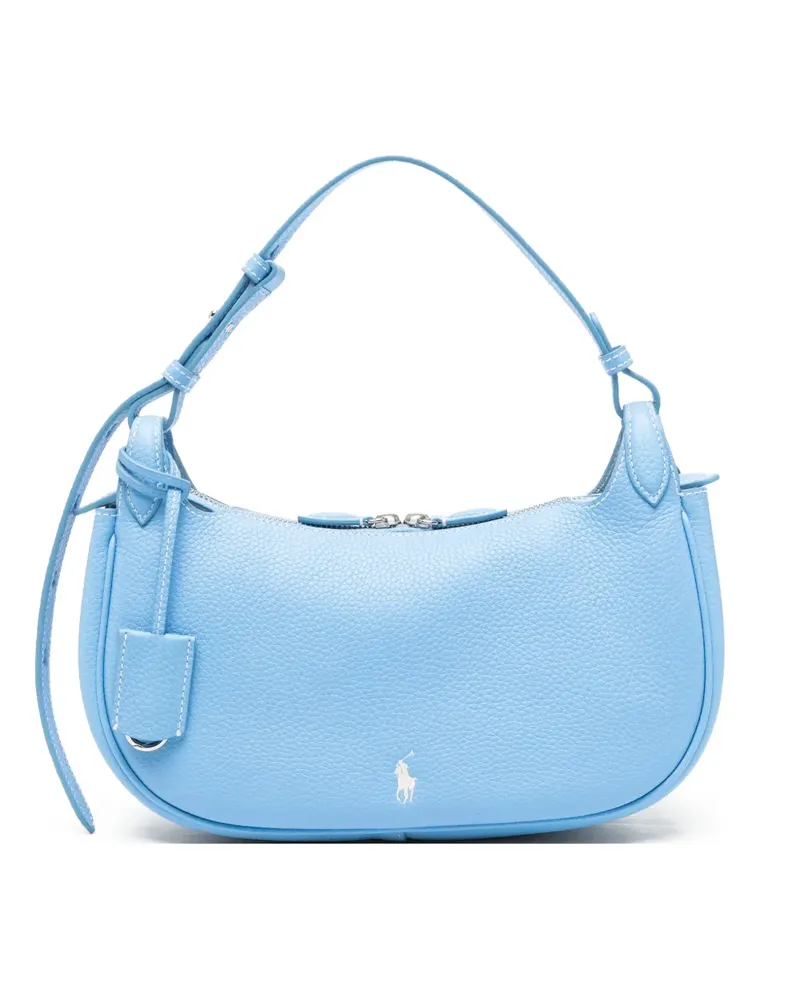 Ralph Lauren logo-print pebbled shoulder bag - Blau Blau