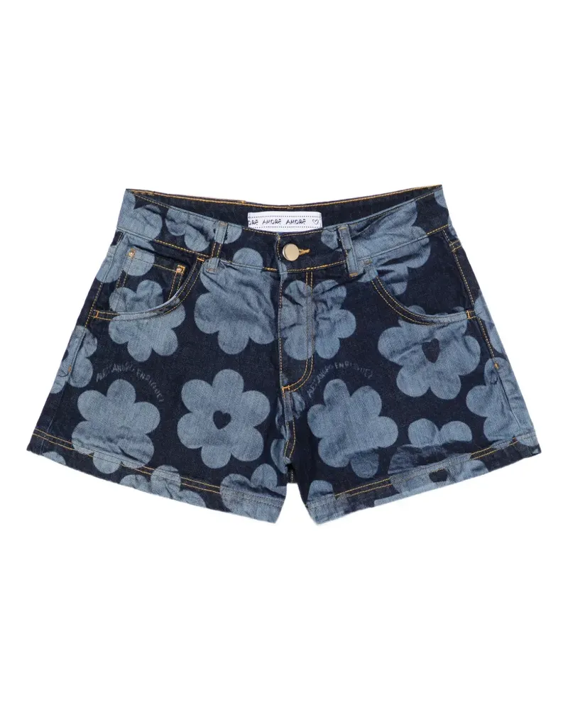 Alessandro Enriquez Shorts mit Blumen-Print - Blau Blau