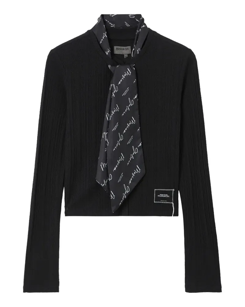 Musium Div. Gerippter Strick mit Schal - Schwarz Schwarz