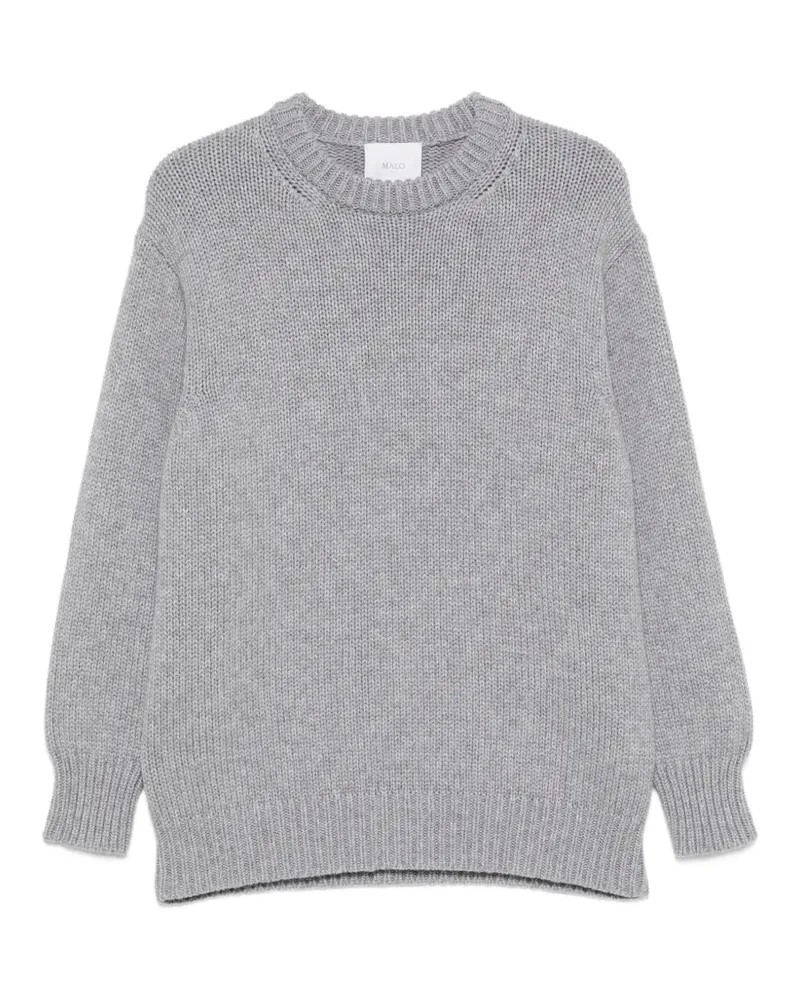 Malo Gerippter Pullover - Grau Grau