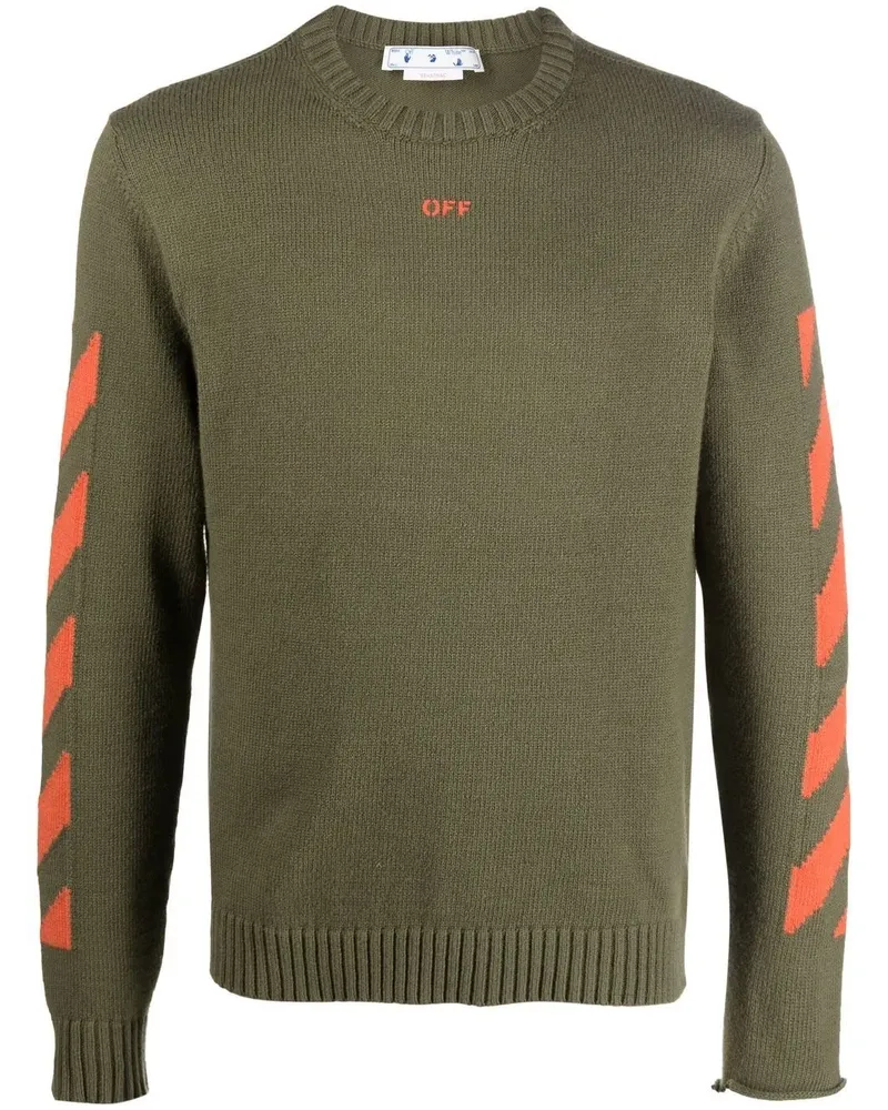 OFF-WHITE Pullover mit diagonalen Streifen - Grün Grün