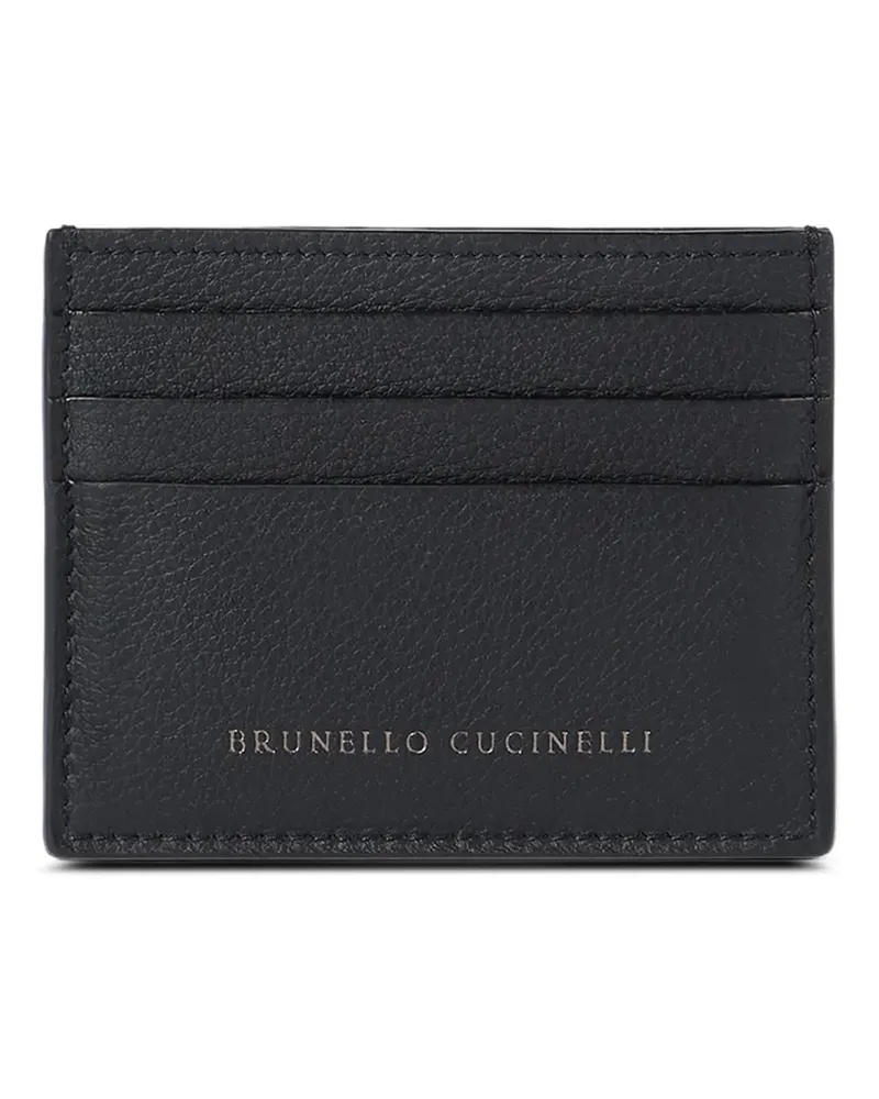 Brunello Cucinelli grained calfskin card case - Schwarz Schwarz