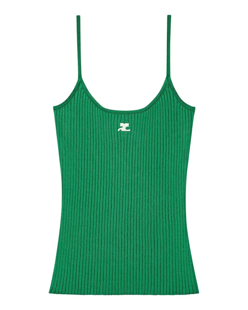 Courrèges Geripptes Trägershirt - Grün Grün