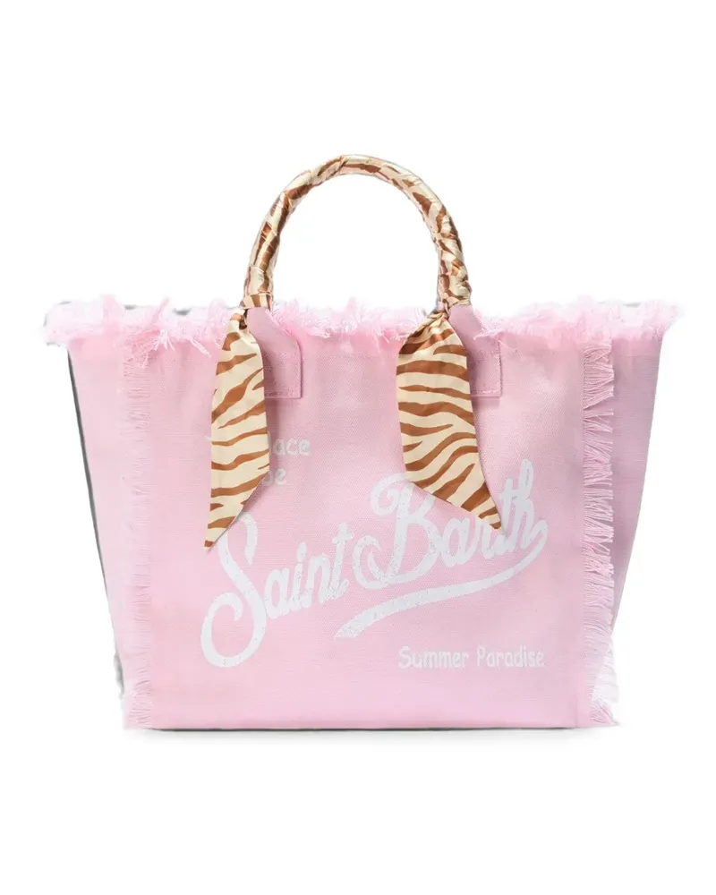 MC2 Saint Barth Canvas-Tote Bag mit Fransen - Rosa Rosa