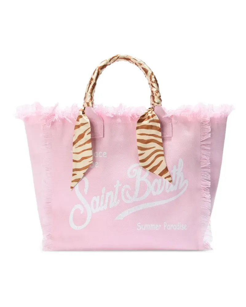 MC2 Saint Barth Canvas-Tote Bag mit Fransen - Rosa Rosa