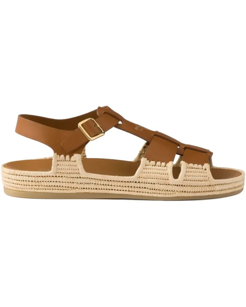 Prada Sandalen mit gewebten Einsätzen - Braun Braun