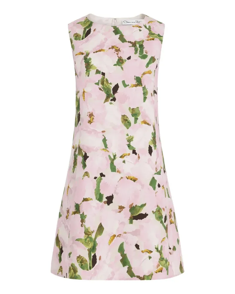 Oscar de la Renta Watercolour Iris Minikleid - Rosa Rosa