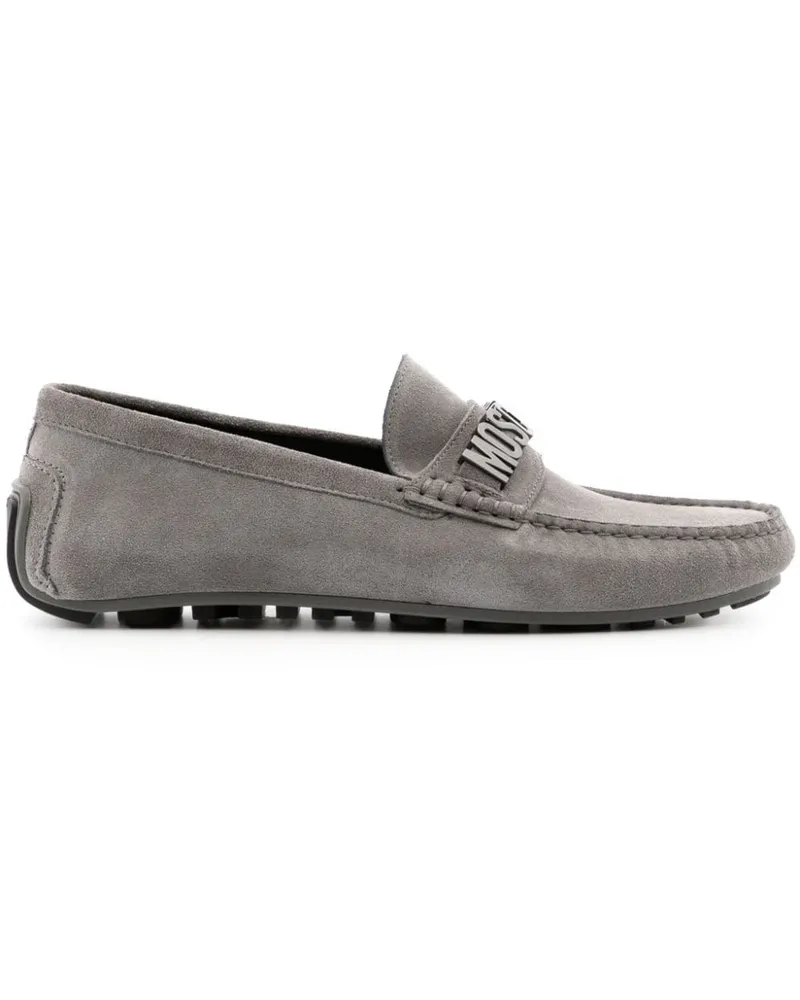 Moschino Loafer mit Logo-Schild - Grau Grau